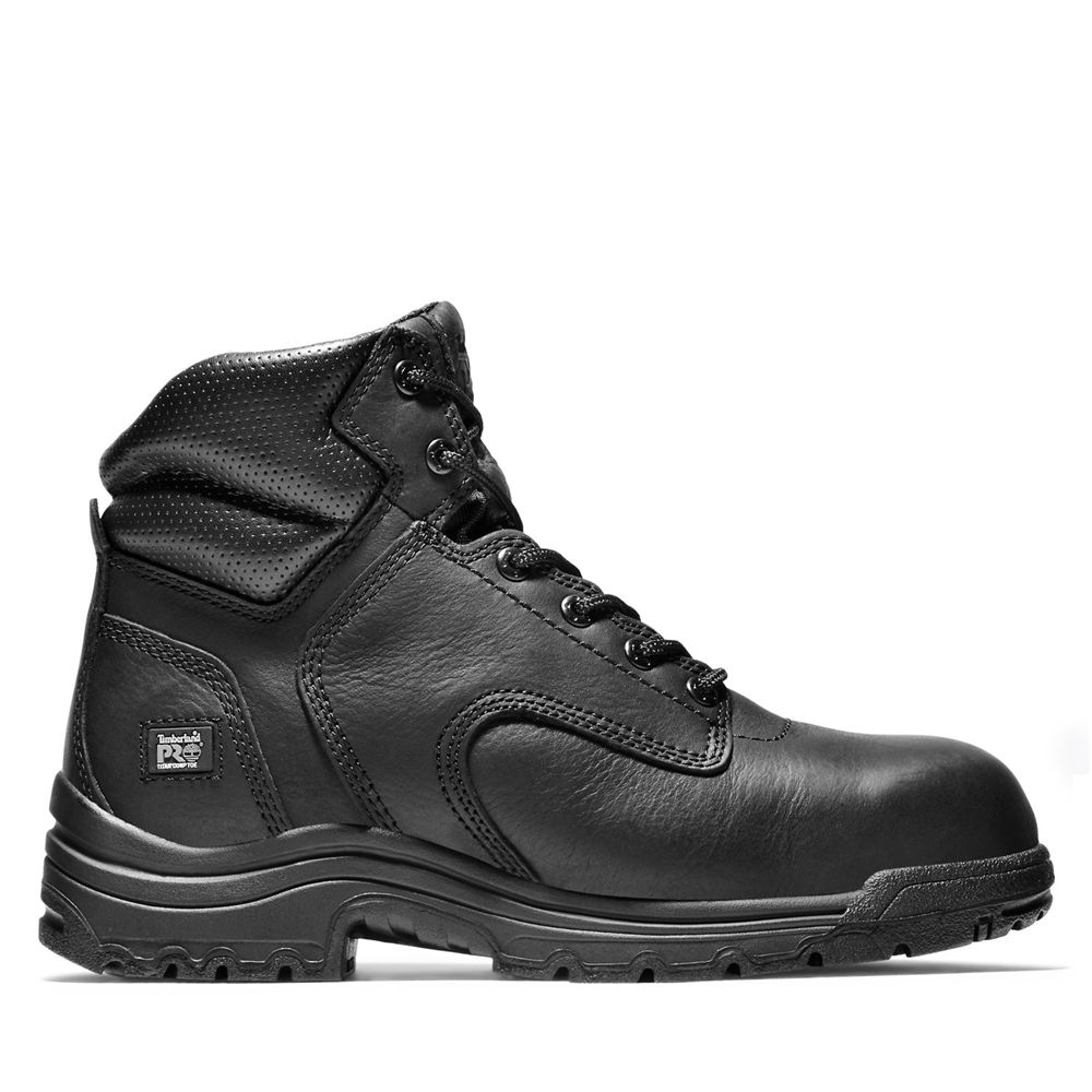 Timberland Μποτακια Εργασίας Ανδρικα Μαυρα - Pro® Titan® 6" Comp Toe - Greece 0549138-YS